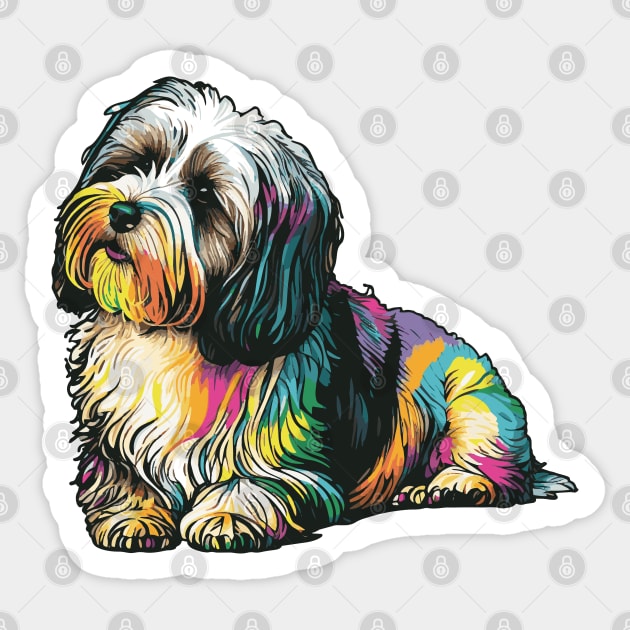 Havanese Dog Art Sticker by The Image Wizard